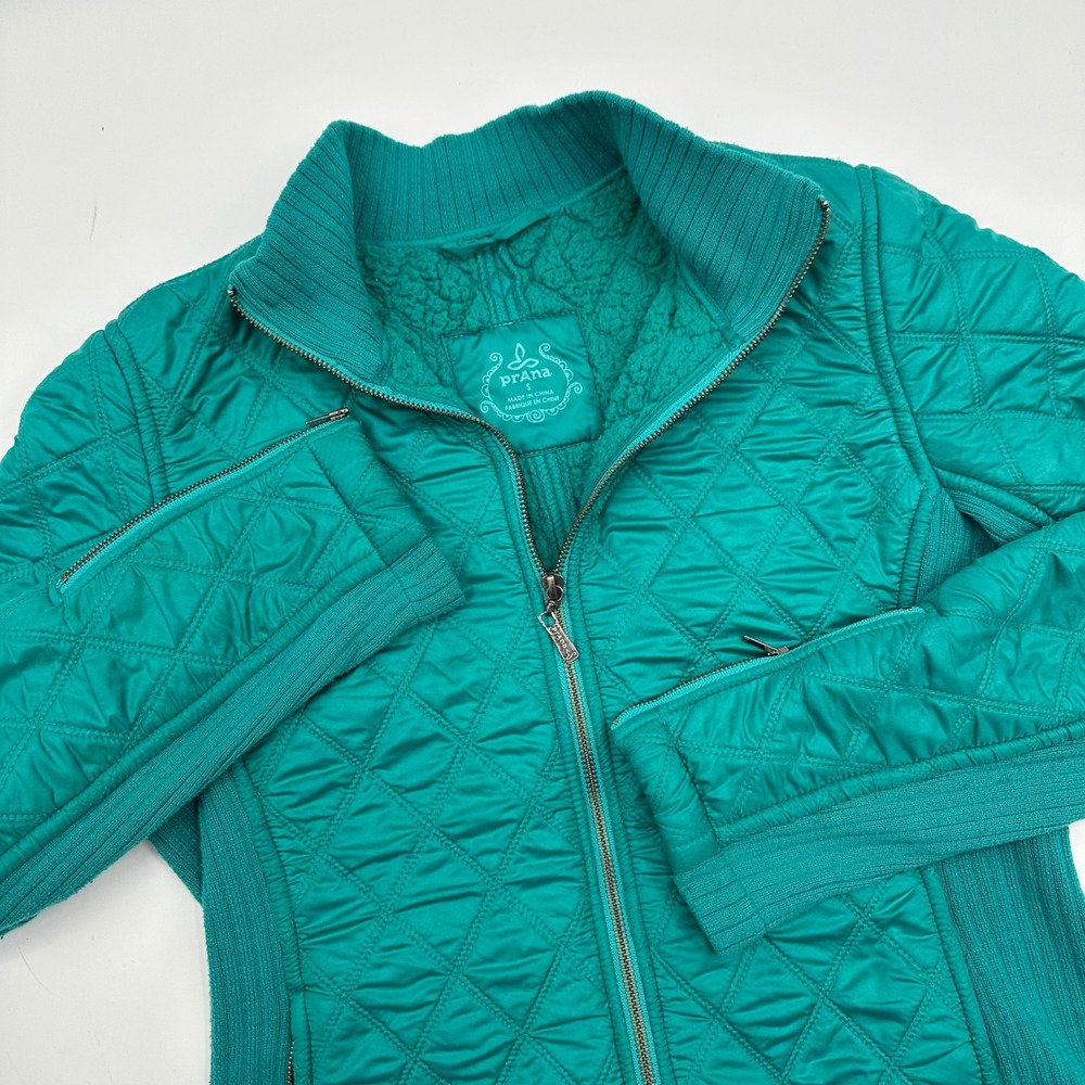 Prana Women's Teal Quilted Zip Jacket